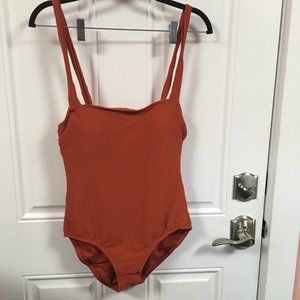 Kona Sol Women's Adjustable Tie Strap Padded Orange 1 Piece Swimsuit Choose Size